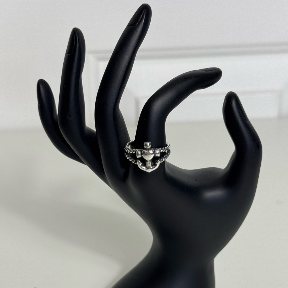 James Avery Retired 925 Sterling Faith, Hope & Love Twisted Rope Ring Size 5.75